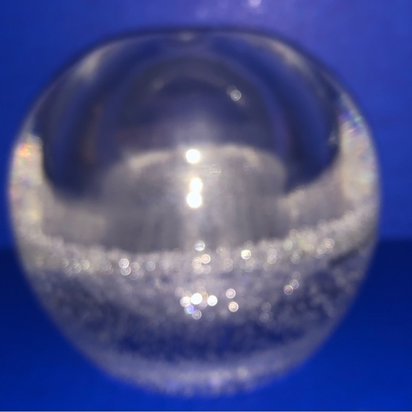Décor Accent Abstract Art Polished Glass orb Sphere Bud Vase Paperweight Bubbles - Picture 6 of 9